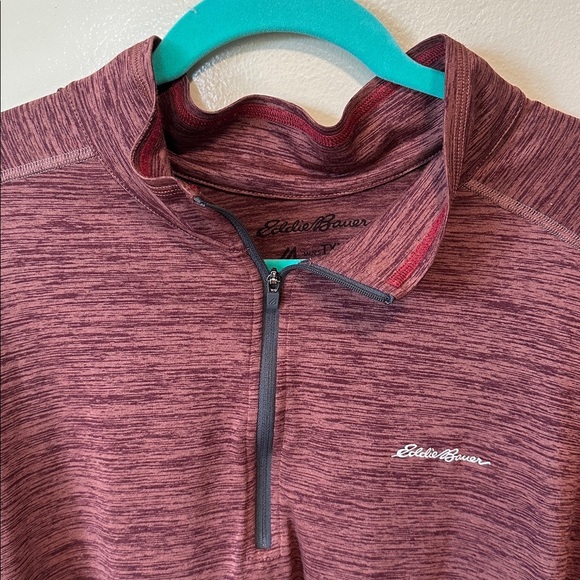 Eddie Bauer Burgundy Quarter-Zip Pullover size Tall 3xl - Picture 3 of 5